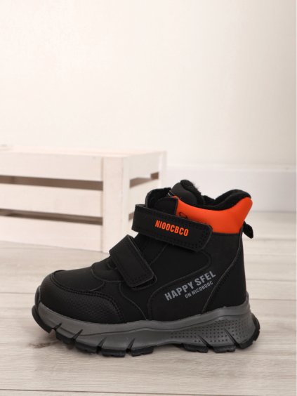 cierne chlapcenske cizmy ZY 308 black 2