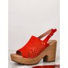 cervene damske sandale na hrubom podpatku HFEX 11 RED 2