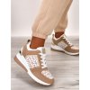 biele bezove tenisky na platforme s potacenym vzorom LDLJ 60 BEIGE 6