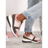 bielo bezove tenisky na platforme AB880 WH BEI PINK GR 6