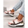 bielo bezove tenisky na platforme AB880 WH BEI PINK GR 1