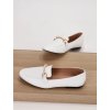 biele damske kozene mokasiny s perlickami LEI 24 white 7