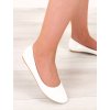 biele damske lakovane balerinky LEI 23 white 2