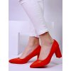 cervene damske lodicky na hrubom opatku LEI-06 red 1