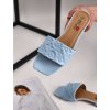 modre damske slapky na nizkom podpatku YES 9532 blue 7