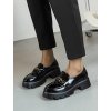 cierne damske poltopanky na hrubej podrazke lakovane 3030 6 black 1