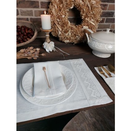 Lněné prostírání Luxury Linen Ivory