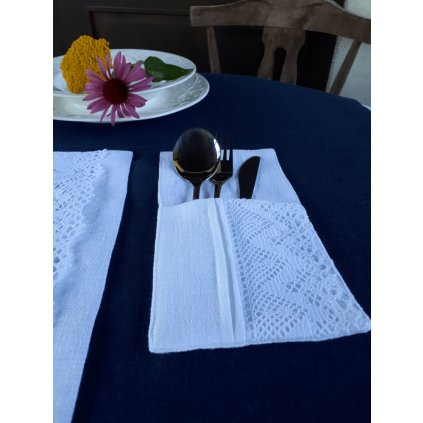 Pouzdro na příbory Luxury Linen White