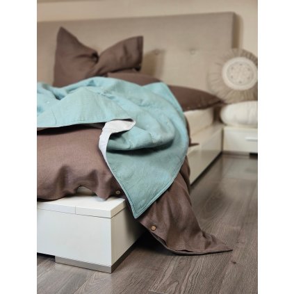 Ľanová prikrývka Frosty Green