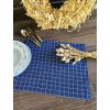 Obojstranné prestieranie Linen / Navy blue square
