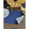 Obojstranné prestieranie Linen / Navy blue square