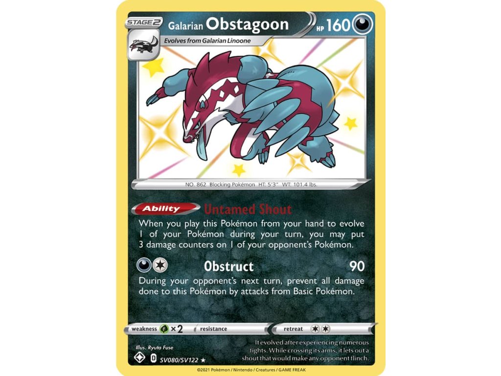 Galarian Obstagoon SV080/SV122 (Stav Near Mint (NM))