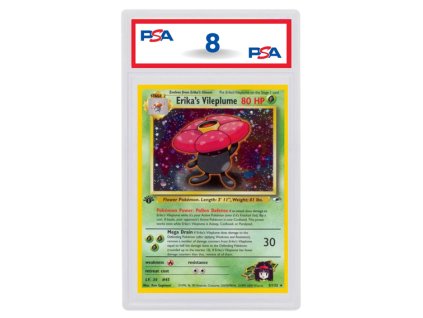 Erika's Vileplume 5/132 (1st Edition) PSA 8