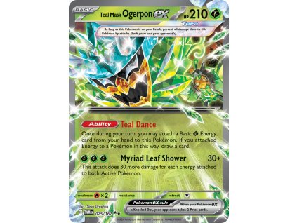 Teal Mask Ogerpon ex 025/167 (Stav Near Mint (NM))