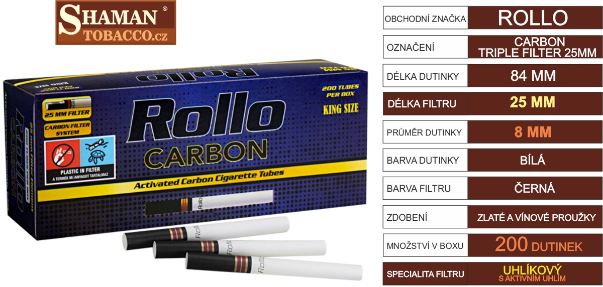Parametry_Rollo_triple_carbon_extra_long_filter_25mm_200pcs_SHAMANTOBACCO.cz_02
