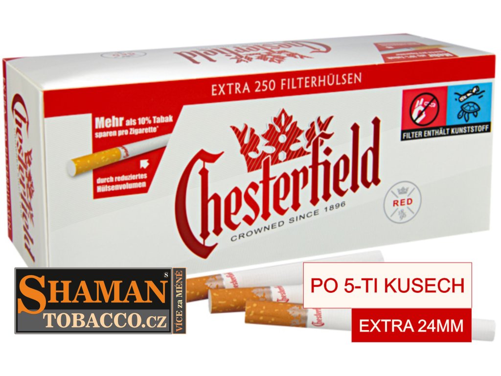 5ks dutinky chesterfield RED 250 SHAMANTOBACCO.cz 01