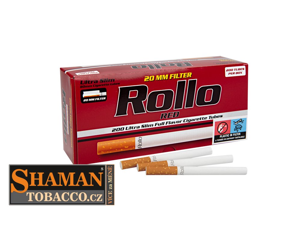 Cigaretové dutinky Ultra Slim ROLLO RED Long Filter 20mm 200 - Ø6,5mm