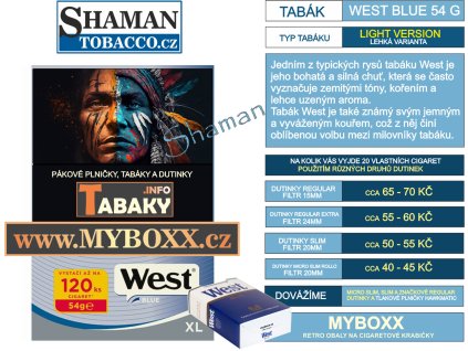 popis tabak WEST blue 54g 01211