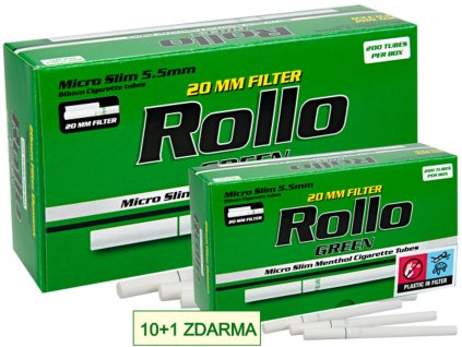 10+1 zdarma dutinky rollo micro slim green SHAMANTOBACCO.cz 011