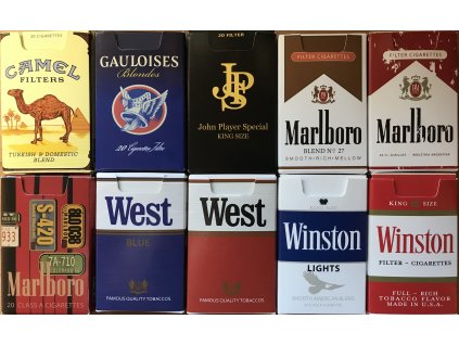 10x RETRO obal na krabičku cigaret MYBOXX CAMEL-WINSTON (komplení serie)