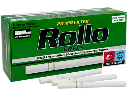 Cigaretové dutinky Ultra slim mentolové ROLLO GREEN 200 - Ø6,5mm