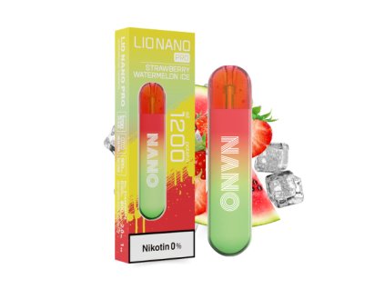 Elektronická cigareta LIO NANO PRO STRAWBERRY WATERMELON ICE - bez nikotinu - 1200 potahů!