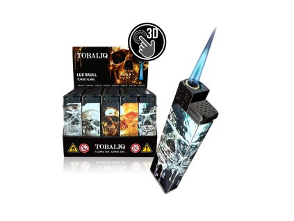 3d alu jet motivfeuerzeug lux skull50er display