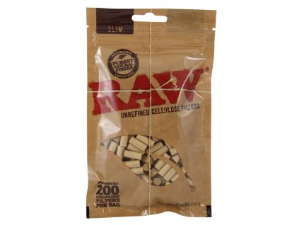 Cigaretové filtry RAW Slim 200ks celulózové