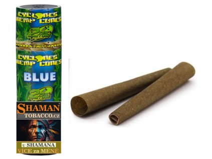 dutinky cyclones hemp blunt cones 2ks blue SHAMANTOBACCO.cz 025