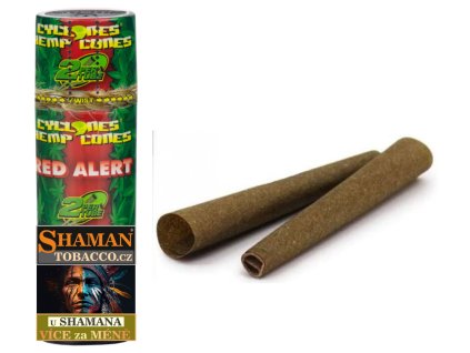 dutinky cyclones hemp blunt cones 2ks red alert SHAMANTOBACCO.cz 025