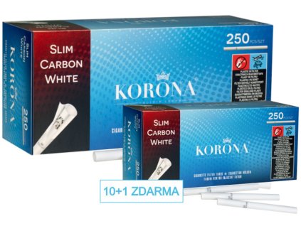 10+1 zdarma dutinky korona slim carbon white SHAMANTOBACCO.cz 012