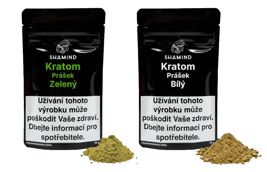 Zelený a bílý kratom Shamind