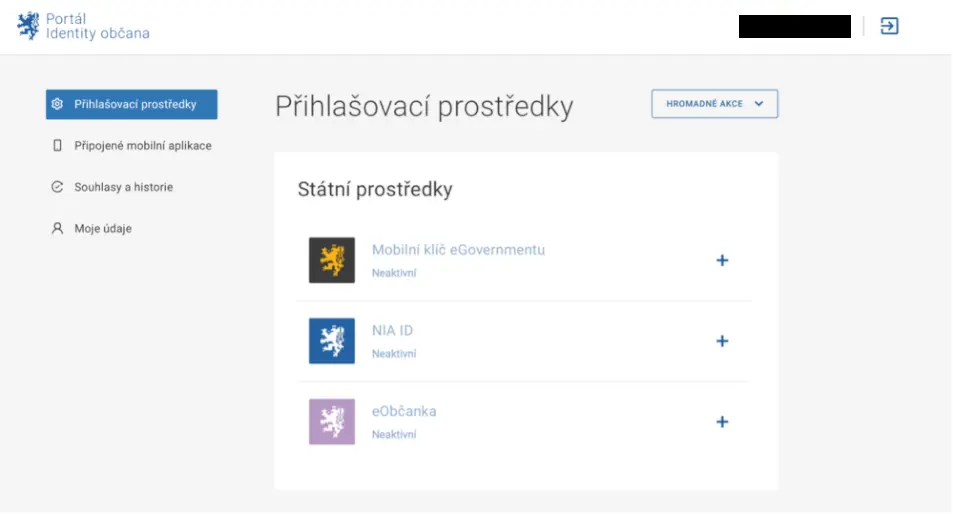 Přihlašovací prostředky v NIA