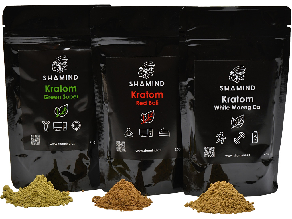 Shamind Kraton starter pack 3*25g Druh 1: Mitragyna Hirsuta, Druh 2: Green Maeng Da