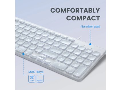 Perixx PERIBOARD-333M Compact Backlit Keyboard for Mac