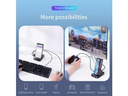 Baseus USB-C Dokovací stanice pro mobil, HDMI, USB, SD karta
