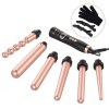 aBestope Travel Size Professional 1 25 Tourmaline Ceramic 6 1 Curling Iron Interchangeable Hair Wand Set Protective Glove Ionic Rose Gold b161eaf2 663c 4e79 a961 1e3c17a81aaa 1.313cbbd1285a45de02a0ca4ea45d
