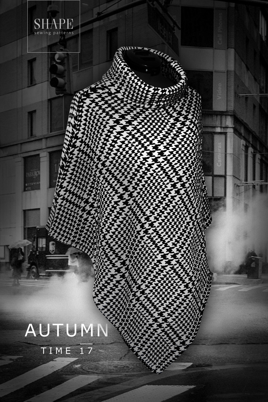 Stylové pončo snadno a rychle (střih zdarma)