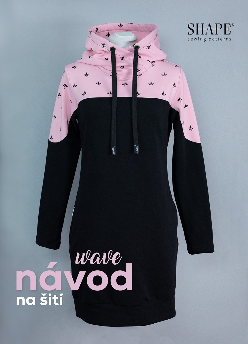 Návod na šití mikinošaty WAVE(kapuce/rolák)
