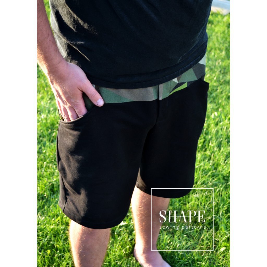 STŘIH - pánské kraťasy Mens shorts S1 XS - 4XL - SHAPE-patterns.cz