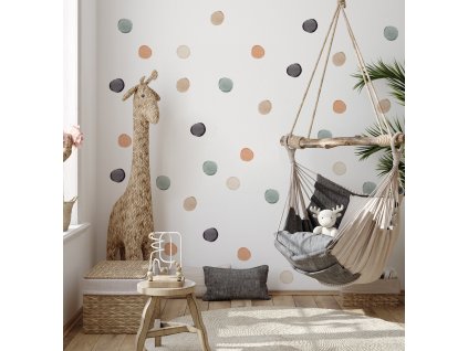 Tečky na zdi. Watercolor Dots