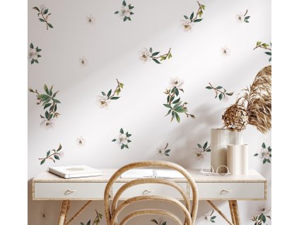 Květinové nálepky na zeď, nálepka na zeď, dekorace na zeď, nálepka na stěny ve stylu Boho, nálepky na nálepky na nálepky, botanické nálepky na zeď