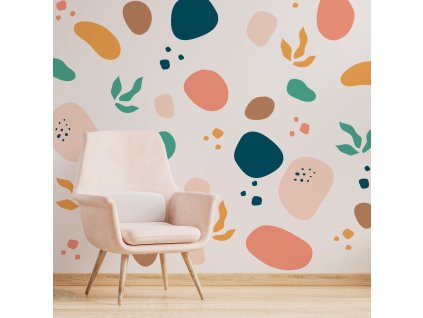 Samolepka na stenu. Abstraktné tvary