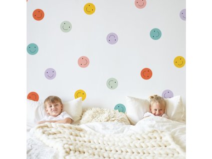 Smileys nálepky na zeď. Tvar školky