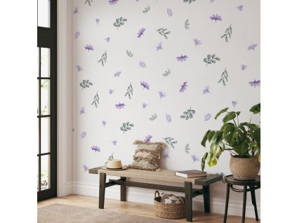 Květinové nálepky na zeď. Pastel Flowers (7)