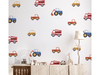 Nálepky na zdi auta. Truck a traktory automobilů