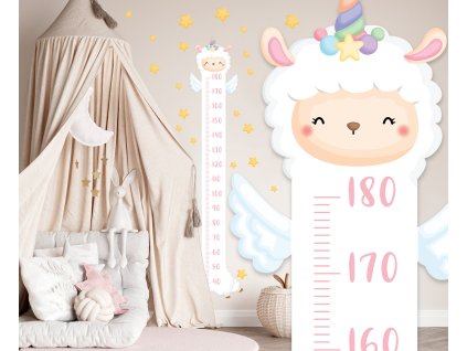 Nálepka na zeď s růstovým diagramem. Snadné loupání a lepení