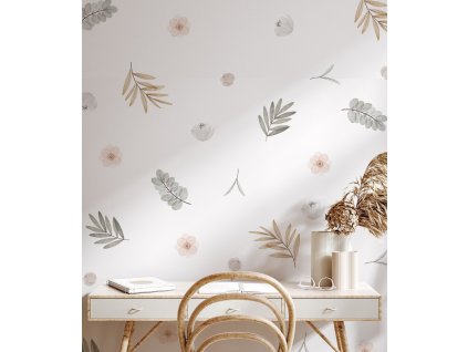 Květinové nálepky na zeď. Pastel Flowers (10)