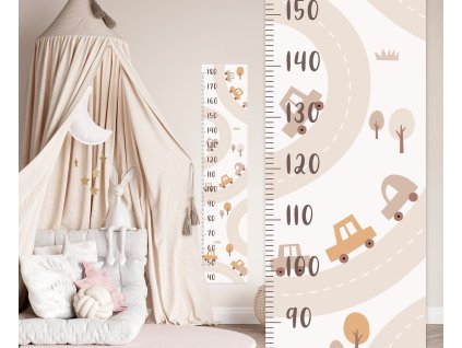 Nálepka na zeď s růstovým diagramem. Snadné loupání a lepení (3)