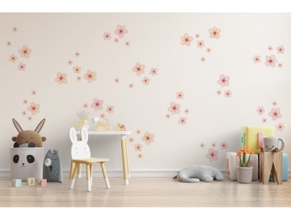Květinové nálepky na zeď. Pastel Flowers (11)